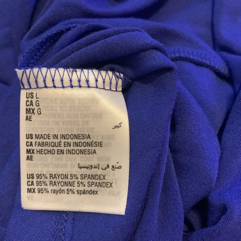 JM Collection royal blue cold shoulder 3/4 sleeve - Picture 5 of 6